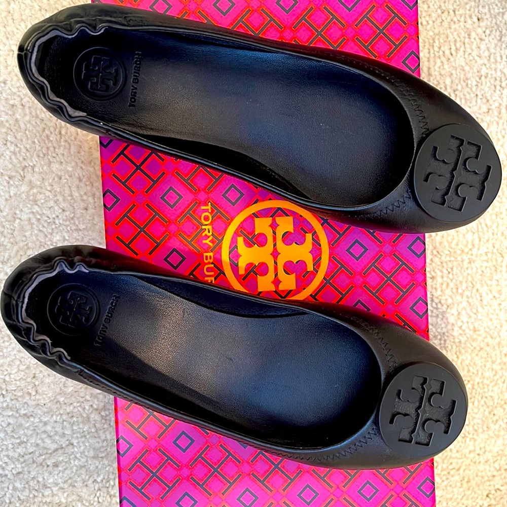 Tory Burch Black Ballet Flats